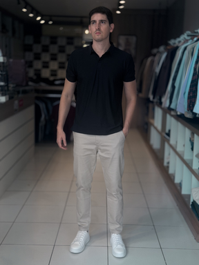 Camisa Polo Tecnológica  - Marfim Moda Masculina