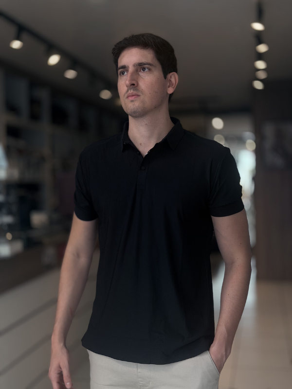 Camisa Polo Tecnológica  - Marfim Moda Masculina