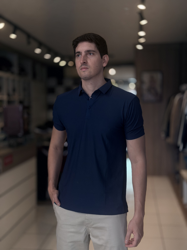 Camisa Polo Tecnológica  - Marfim Moda Masculina