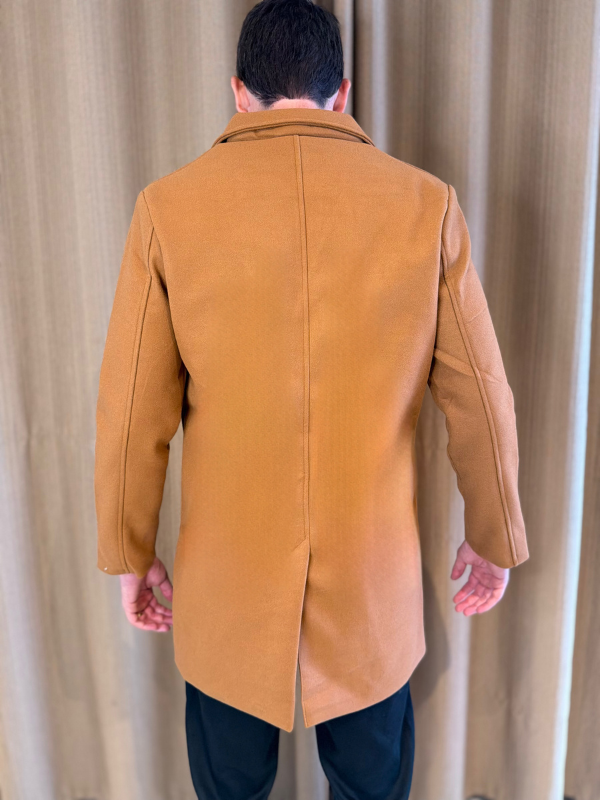 Sobretudo de Lã Batida - Marfim Moda Masculina