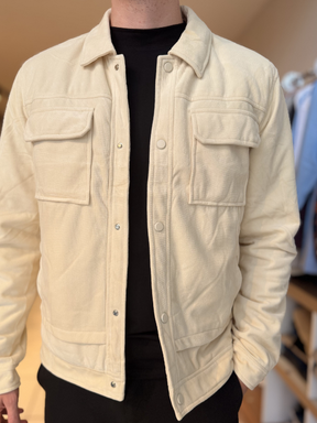 Jaqueta Suede Texturizado Premium - Marfim Moda Masculina