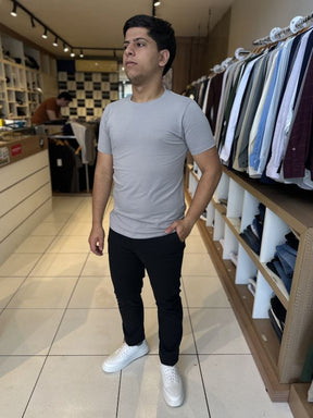Camisa Algodão Egípcio Cinza Fosco - Marfim Moda Masculina