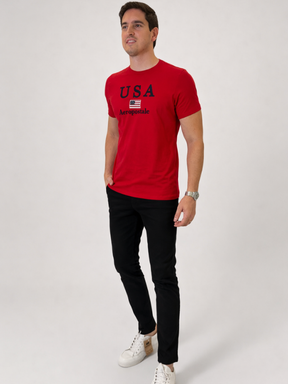 Camisa Aeropostale Vermelha 100% Algodão Masculina - Marfim Moda Masculina