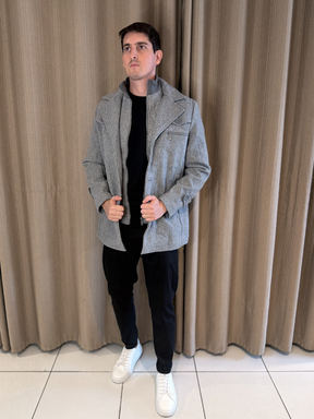 Sobretudo Gola Dupla - Marfim Moda Masculina