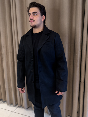 Sobretudo de Lã Batida - Marfim Moda Masculina
