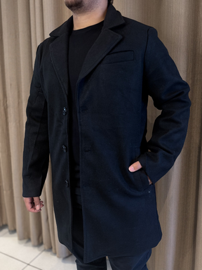 Sobretudo de Lã Batida - Marfim Moda Masculina