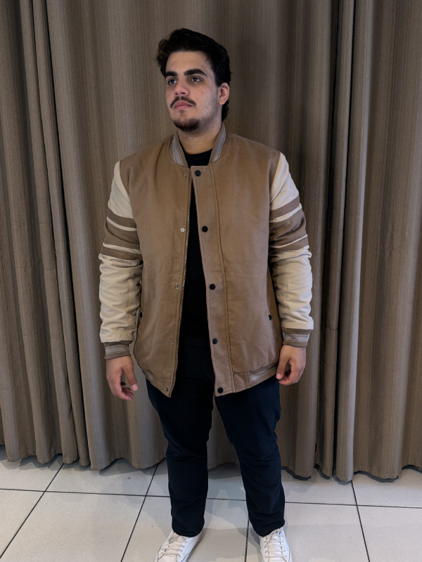 Jaqueta Colegial Marrom e Bege - Marfim Moda Masculina