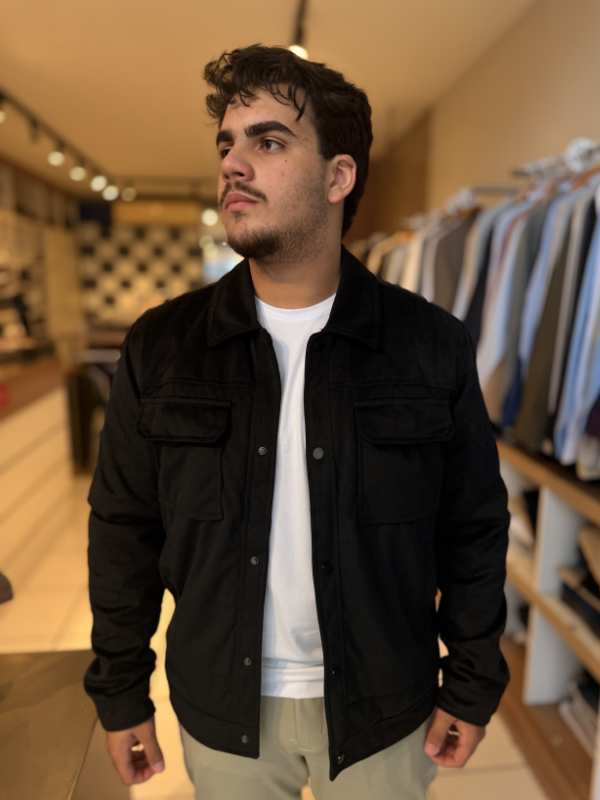 Jaqueta Suede Texturizado Premium - Marfim Moda Masculina