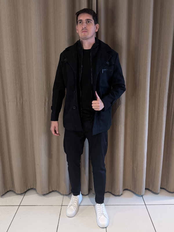 Sobretudo Gola Dupla - Marfim Moda Masculina