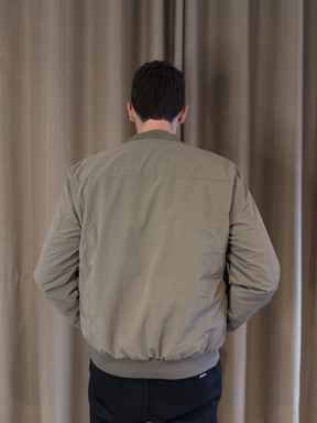 Jaqueta Couro Nobuck Marrom Acinzentado - Marfim Moda Masculina