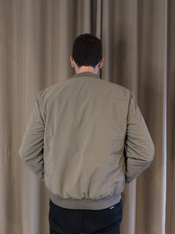 Jaqueta Couro Nobuck Marrom Acinzentado - Marfim Moda Masculina