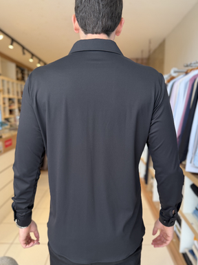 Camisa Elastic M/Longa Preta Masculina - Marfim Moda Masculina