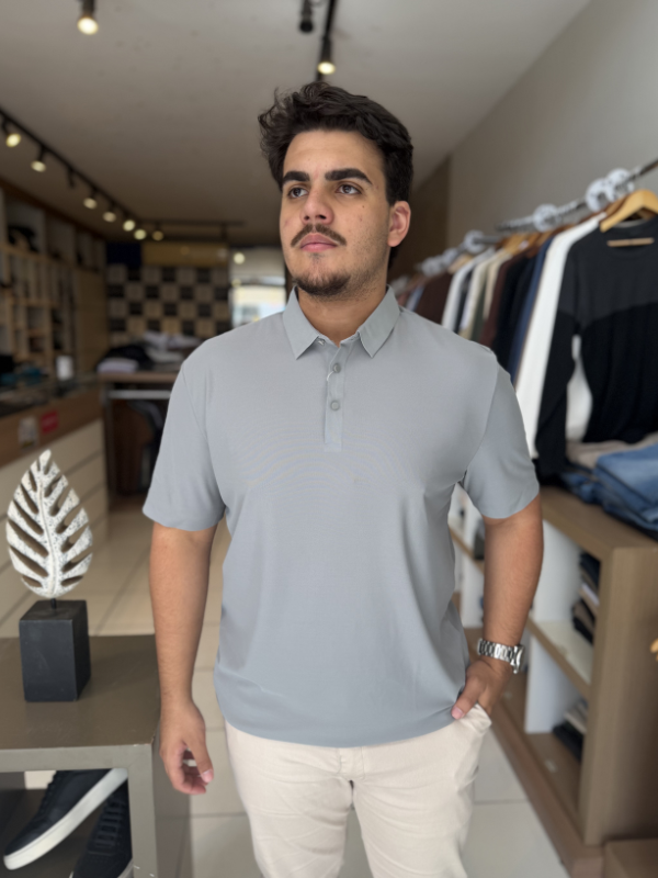 Camisa Polo Tecnológica  - Marfim Moda Masculina