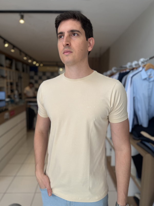 Camisa Algodão Egípcio Bege - Marfim Moda Masculina