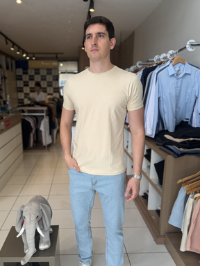 Camisa Algodão Egípcio Bege - Marfim Moda Masculina