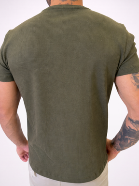 Camisa Drazo Texturizada Verde Musgo Masculina - Marfim Moda Masculina