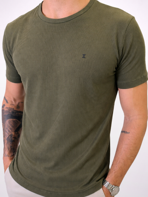 Camisa Drazo Texturizada Verde Musgo Masculina - Marfim Moda Masculina