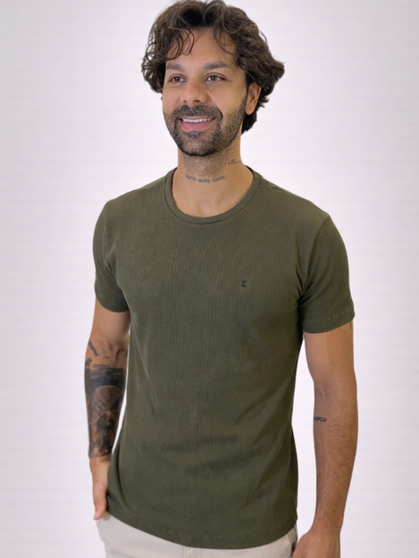 Camisa Drazo Texturizada Verde Musgo Masculina - Marfim Moda Masculina