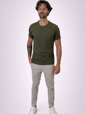 Camisa Drazo Texturizada Verde Musgo Masculina - Marfim Moda Masculina
