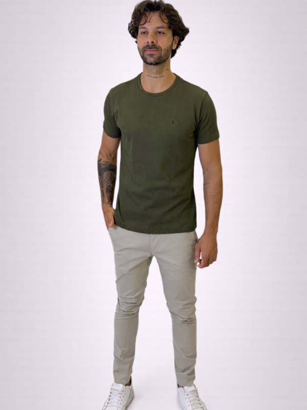 Camisa Drazo Texturizada Verde Musgo Masculina - Marfim Moda Masculina