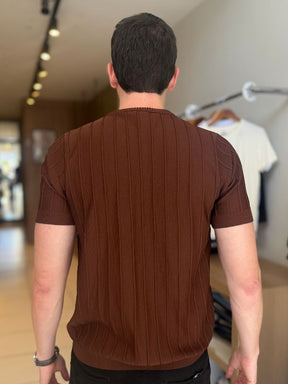 Camisa Gola Careca Chocolate - Marfim Moda Masculina