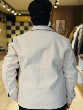 Jaqueta Veneza de Lã Batida - Marfim Moda Masculina