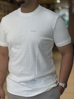 Camiseta Suede Texturizada - Marfim Moda Masculina