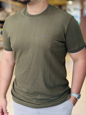 Camiseta Suede Texturizada - Marfim Moda Masculina