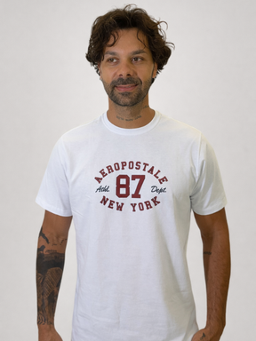 Camisa Aeropostale Branca 87 100% Algodão Masculina - Marfim Moda Masculina