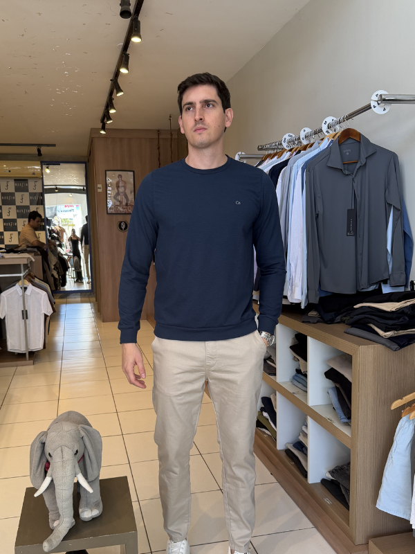 Suéter Ogochi Azul Masculina - Marfim Moda Masculina