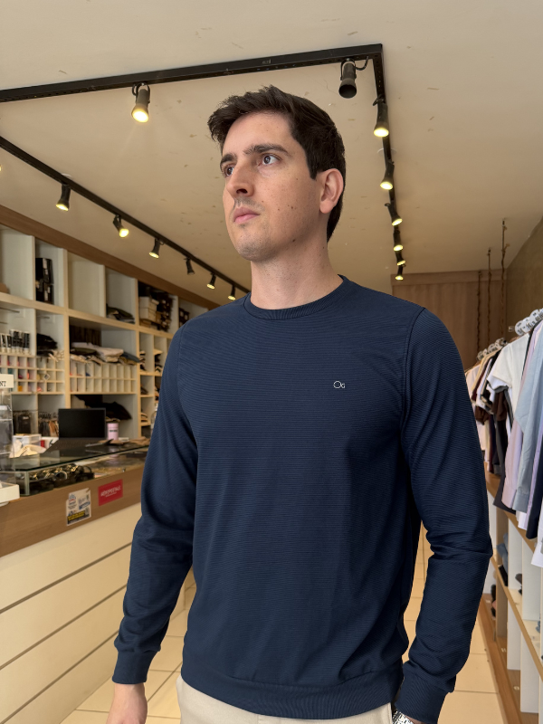 Suéter Ogochi Azul Masculina - Marfim Moda Masculina