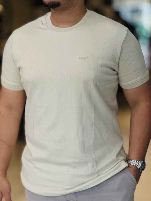 Camiseta Suede Texturizada - Marfim Moda Masculina