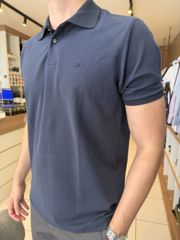 Camisa Polo Ogochi Azul-Marinho Masculina - Marfim Moda Masculina