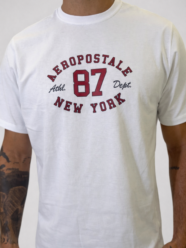 Camisa Aeropostale Branca 87 100% Algodão Masculina - Marfim Moda Masculina