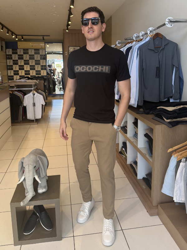 Camisa Ogochi Preta Masculina - Marfim Moda Masculina