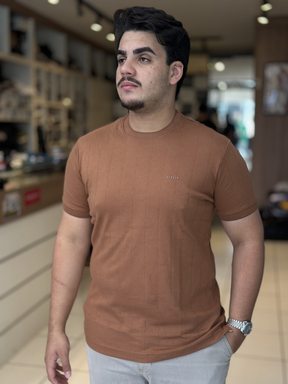 Camiseta Suede Texturizada - Marfim Moda Masculina