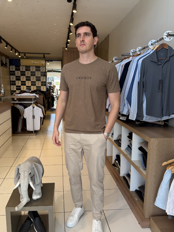 Camisa Ogochi Bege Masculina - Marfim Moda Masculina