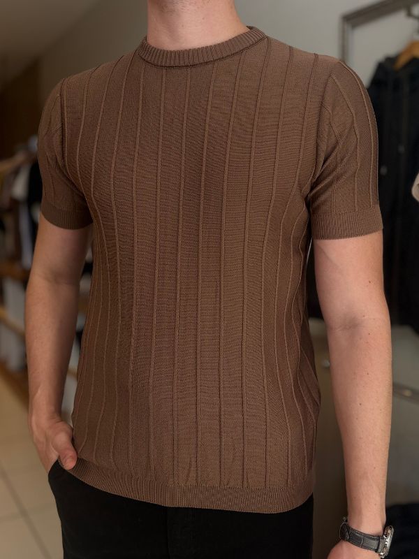 Camisa Gola Careca Marrom - Marfim Moda Masculina
