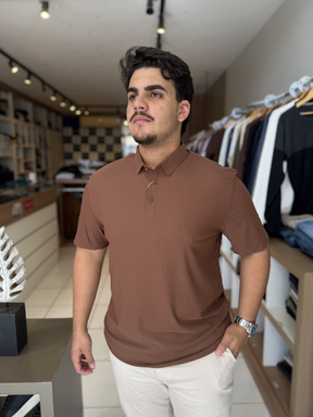 Camisa Polo Tecnológica  - Marfim Moda Masculina