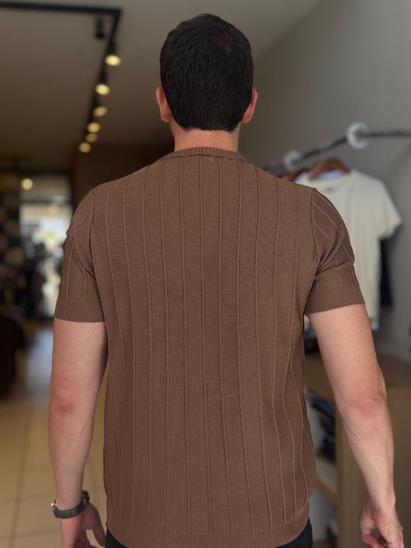 Camisa Gola Careca Marrom - Marfim Moda Masculina