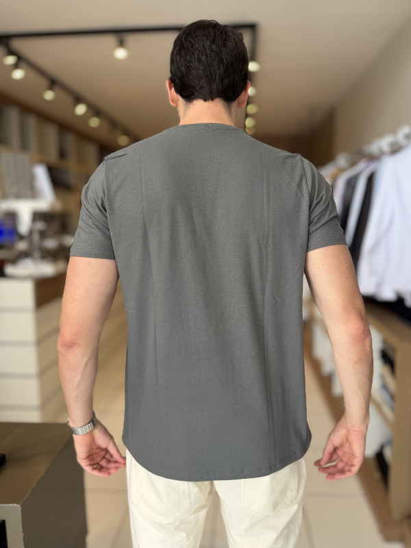 Camisa Aeropostale Cinza Escuro 100% Algodão Masculina - Marfim Moda Masculina