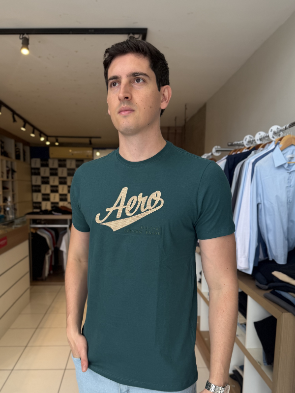 Camisa Aeropostale Verde 100% Algodão Masculina - Marfim Moda Masculina