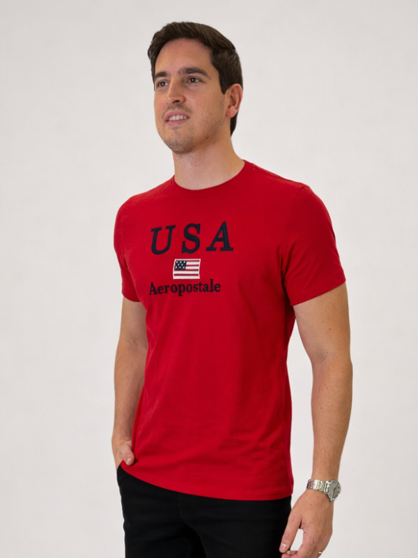 Camisa Aeropostale Vermelha 100% Algodão Masculina - Marfim Moda Masculina