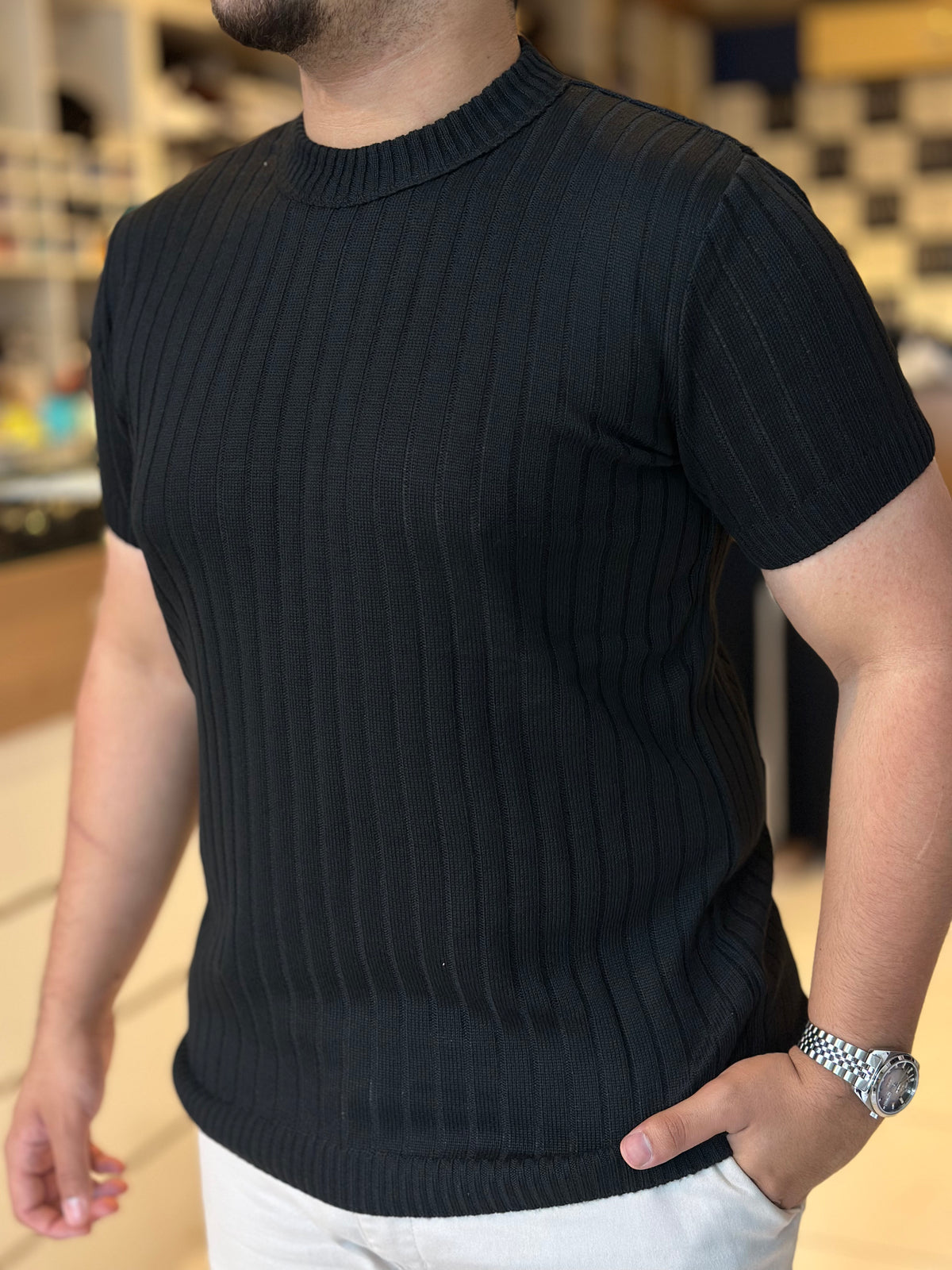 Camisa Tricô - Marfim Moda Masculina