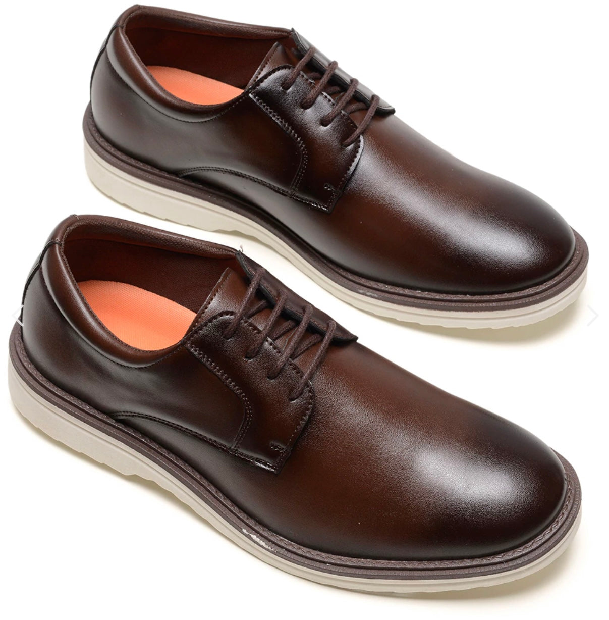 Sapato Social West Line Marrom e Branco- Marfim Moda Masculina