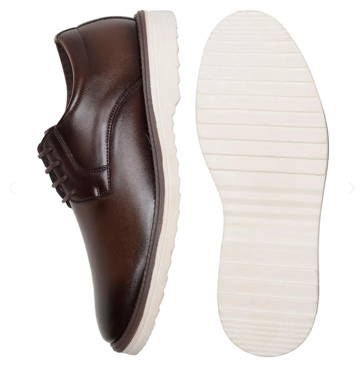 Sapato Social West Line Marrom e Branco- Marfim Moda Masculina