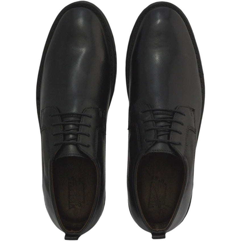Sapato Derby All Black 100% Couro Legítimo - Marfim Moda Masculina