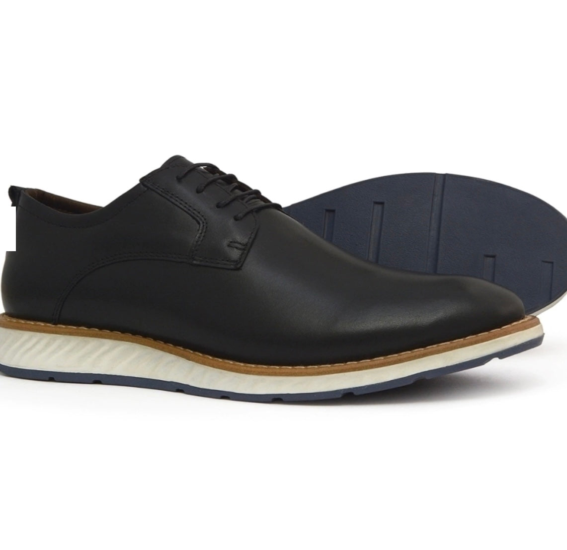 Sapato Social Derby Preto Vintage 100% Couro Legítimo - Marfim Moda Masculina