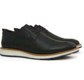 Sapato Social Derby Preto Vintage 100% Couro Legítimo - Marfim Moda Masculina