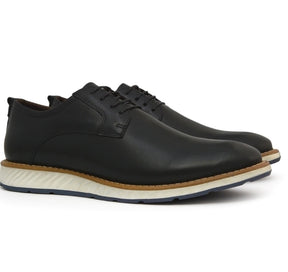 Sapato Social Derby Preto Vintage 100% Couro Legítimo - Marfim Moda Masculina